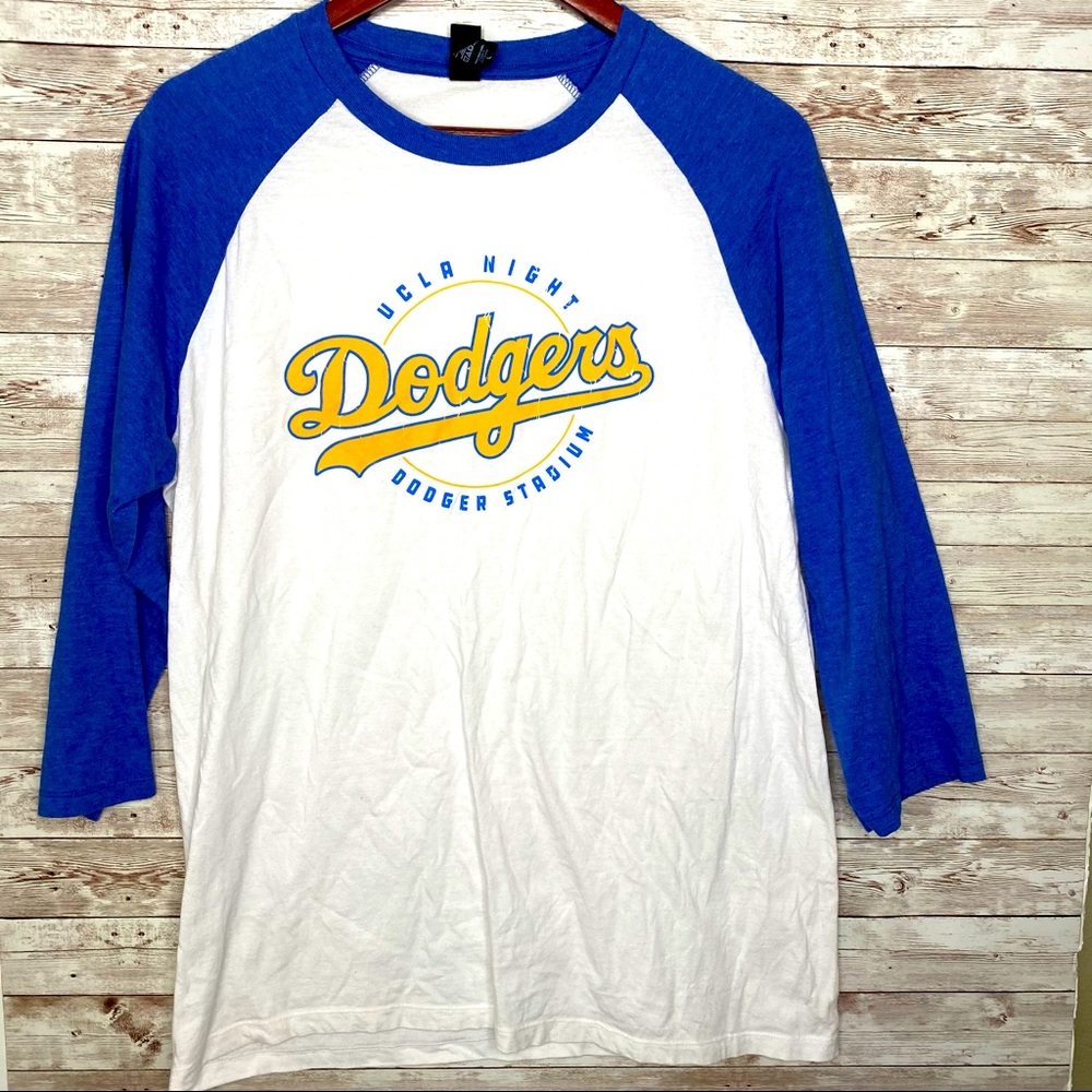Dodgers UCLA baseball 3 quarter sleeve T-Shirt